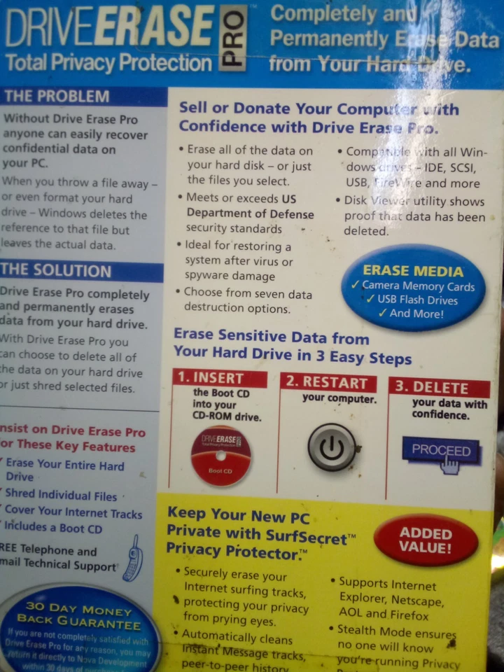 DRIVEERASE PRO Total Privacy Protection (software) - Image 2 of 2