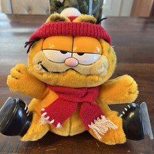 Vintage 1981 Dakin GARFIELD 10  Winter Ice Skating Plush Jim Davis Original HTF