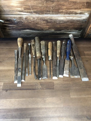 Vintage lot of 15 Wood Chisels various Brands