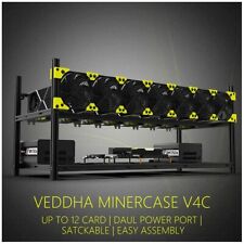 Veddha 8 GPU Minercase V3c Aluminum Stackable Mining Rig Open Air 