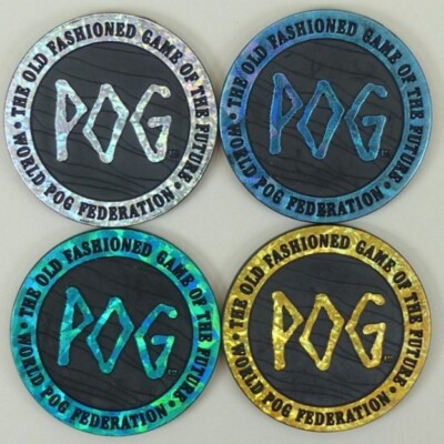 Lot of 4 Plastic POG Slammer Kini 1994 Authentic The World Pog Federation #1 WPF