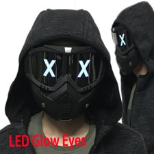 LED Luminous Half Face Mask Cosplay DJ Club Halloween Party Props Gifts
