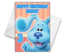 BLUES CLUES Personalised Birthday Card - Blues Clues Greetings Card - Blues Clue