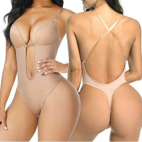 Women Low Back Bra Wire Lifting Deep U Backless Bra With Convertible Clear Strap - Picture 29 of 36