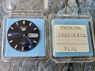 NOS RARE Vintage Seiko 7009 Black Blue Silver Dial Automatic