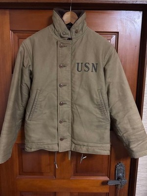 Real McCoy's N1 Deck Jacket 32R Men's Vintage with Sleeve Stain #FF ZAA