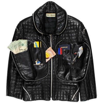 USED AW91 ISSEY MIYAKE QUILTED LEATHER JACKET GOOD | eBay