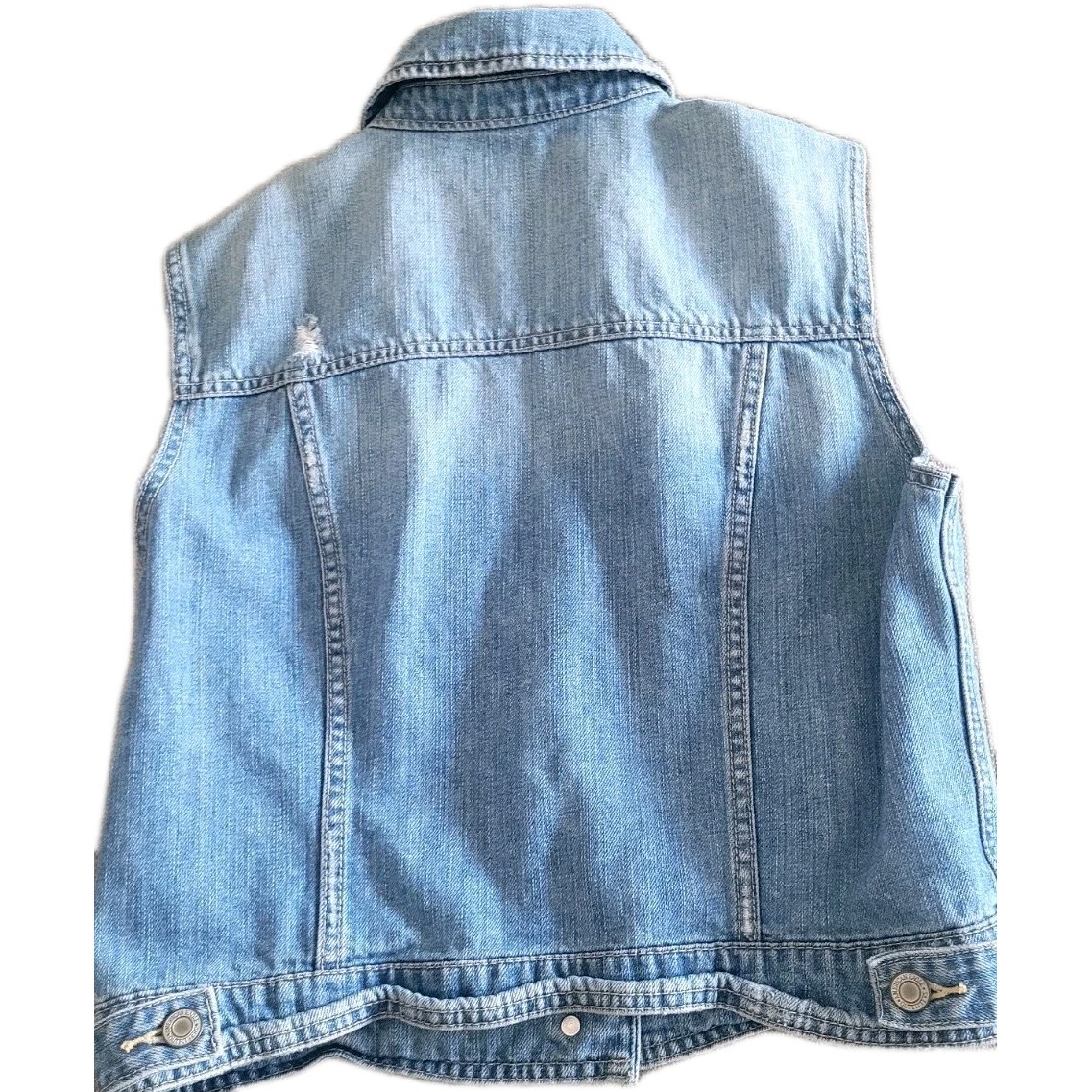 AMERICAN EAGLE $80 Denim Button Up Patch Vest Siz… - image 2
