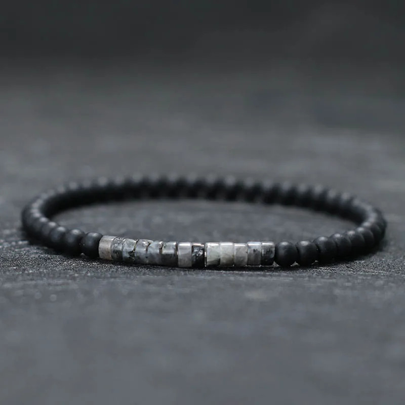 Pulsera de cuentas de ónix 4 mm piedra emperador yoga meditación hilo pareja unisex 1 pieza