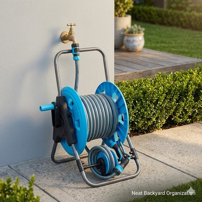 #ad #ad Garden Hose Reel Cart 18x17x23quot; Portable Water Pipe Storage with 1.9M Connector $26.60