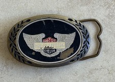 1980 Harley Davidson Aminco Brass Belt Buckle Enamel USA MADE