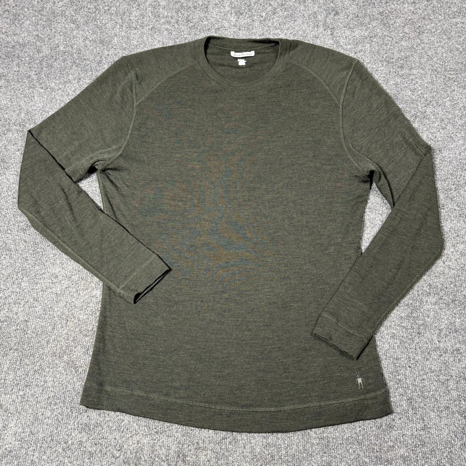 Smartwool Shirt Mens 2XL Green Long Sleeve 100% Merino Wool Base Layer Top *