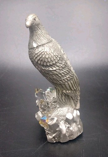 Vintage 2-3/4" große MEISTERWERKE feine Zinn Adler Figur mit Kristallen! - Bild 11 von 15