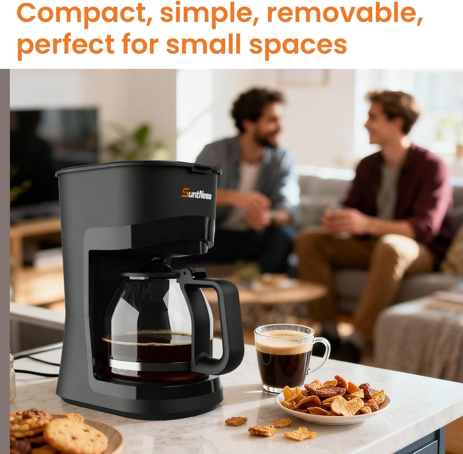 SuntNeew Coffee Maker 1.5L 12-Cup Drip Coffee Machine for Home or Office