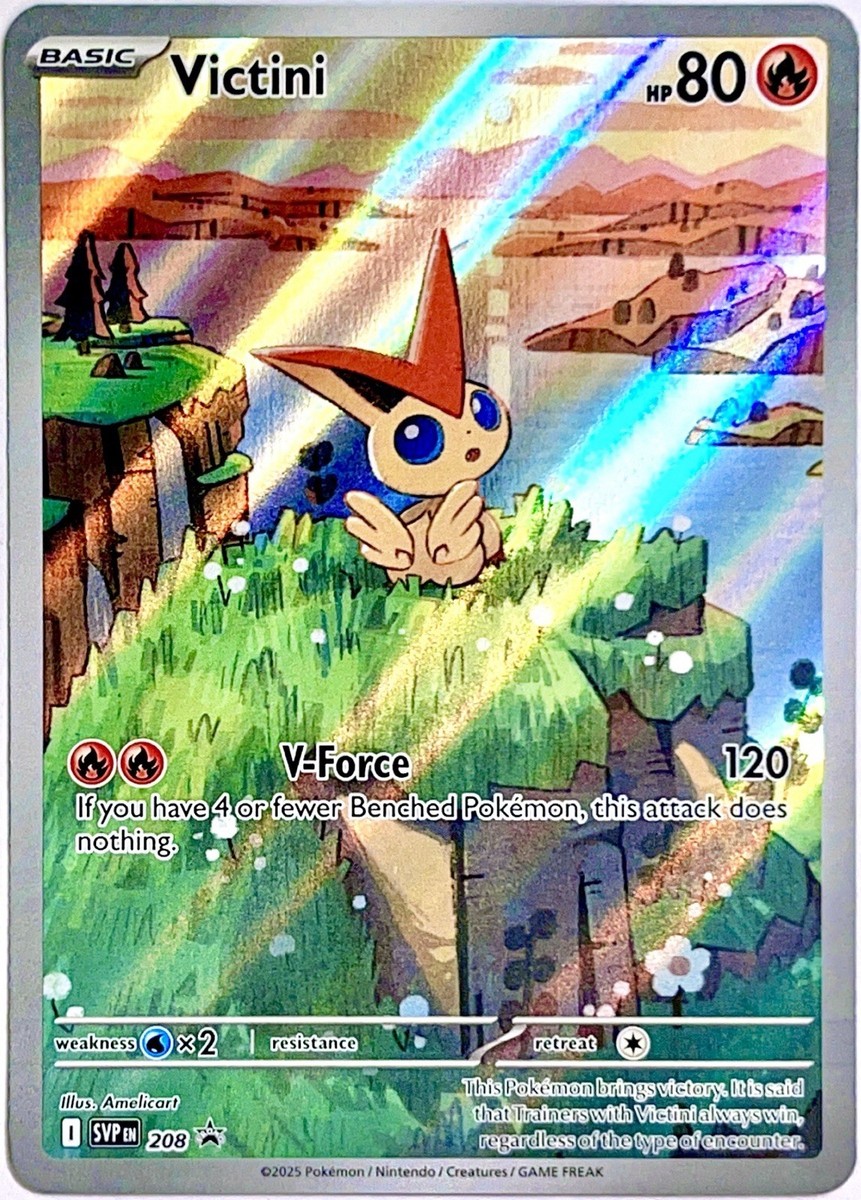 Victini Illustration Rare SVP 208 Black Star Promo Pokemon Card