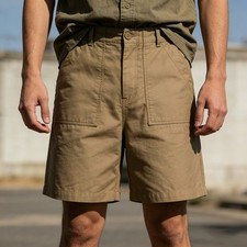Mens Military OG-107 Fatigue Baker Shorts Vintage Casual Olive Green Shorts
