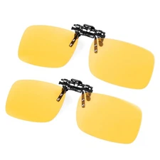 Clip On Night Driving Glasses - Flip up Polarized Anti Glare Night Vision Gla...