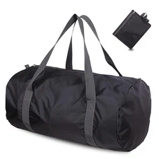 Small Black Foldable Travel Duffel Bag Lightweight Gym Bag for Women Men