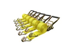 Ratchet Tie Down Straps, 2 in x 15 ft, 5,000 lb Breaking Strength, J-Hook, 6-...
