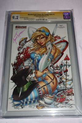 SS CGC 9.2 GFT Wonderland Down the Rabbit Hole 1 Signed Tyndall GGA Alice BGA