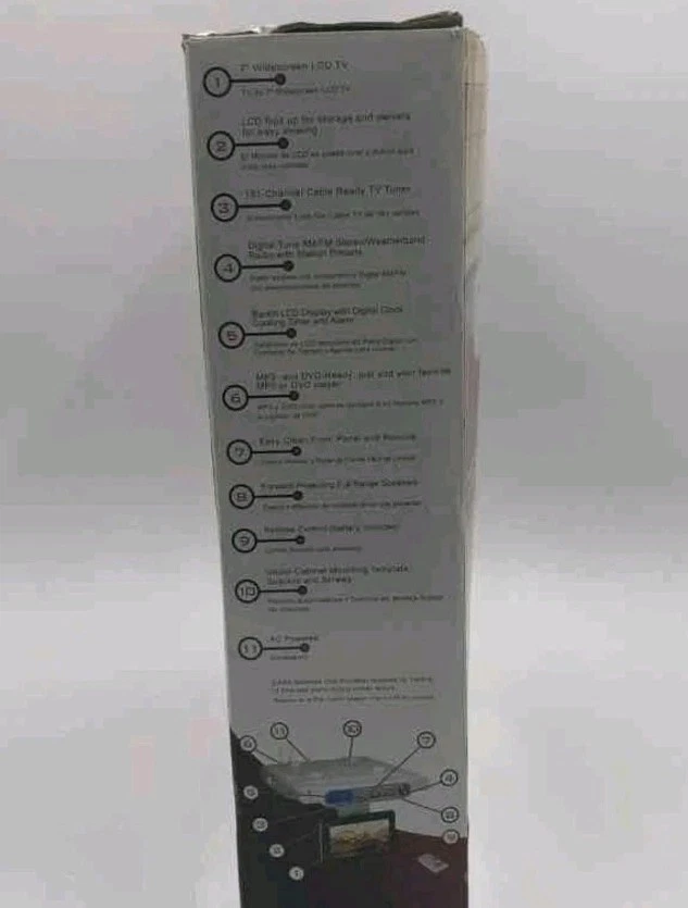 GPX KCL8806DT Silver Black 7 Inch Under Cabinet Icd LCD TV With Box - Image 2 of 4