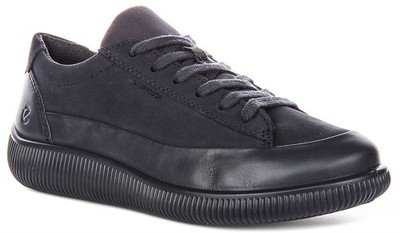 Ecco Soft Zero Wp Lined Nubuck Leather Womens Sneakers In Marineblue US 6 - 12