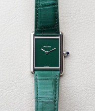Cartier Tank Must Large Green Dial WSTA0056 Men's Steel Quartz Watch