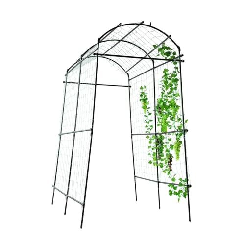 Garden Arch Trellis for Climbing Plants Outdoor, 7 ft Tall Walkway Metal - Picture 2 of 7