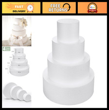 4-Tier Foam Cake Dummies Set - 4", 6", 8", 10" White Styrofoam Fake Cakes for We