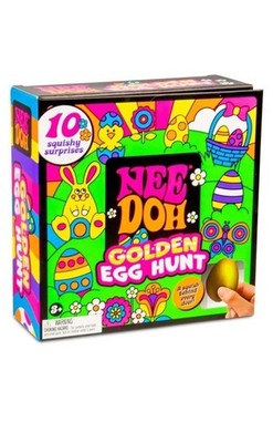 NeeDoh Easter Golden Egg Hunt (10 Squishy Überraschungen!) Spielzeug Set UK & 4 Mystery Eier