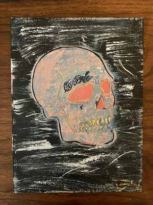 #ad Original Acrylic Painting Lil Peep Skull Contemporary Canvas 9x11in $245.00