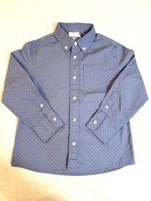 JCrew Crewcuts Dress Shirt 4-5 NWT Blue Navy Polka Dot Button Down Long Sleeve