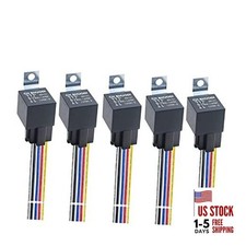 5 Pack 5 PIN 12V Relay with Harness 40/30 AMP Car Relays Automotive Relay 5