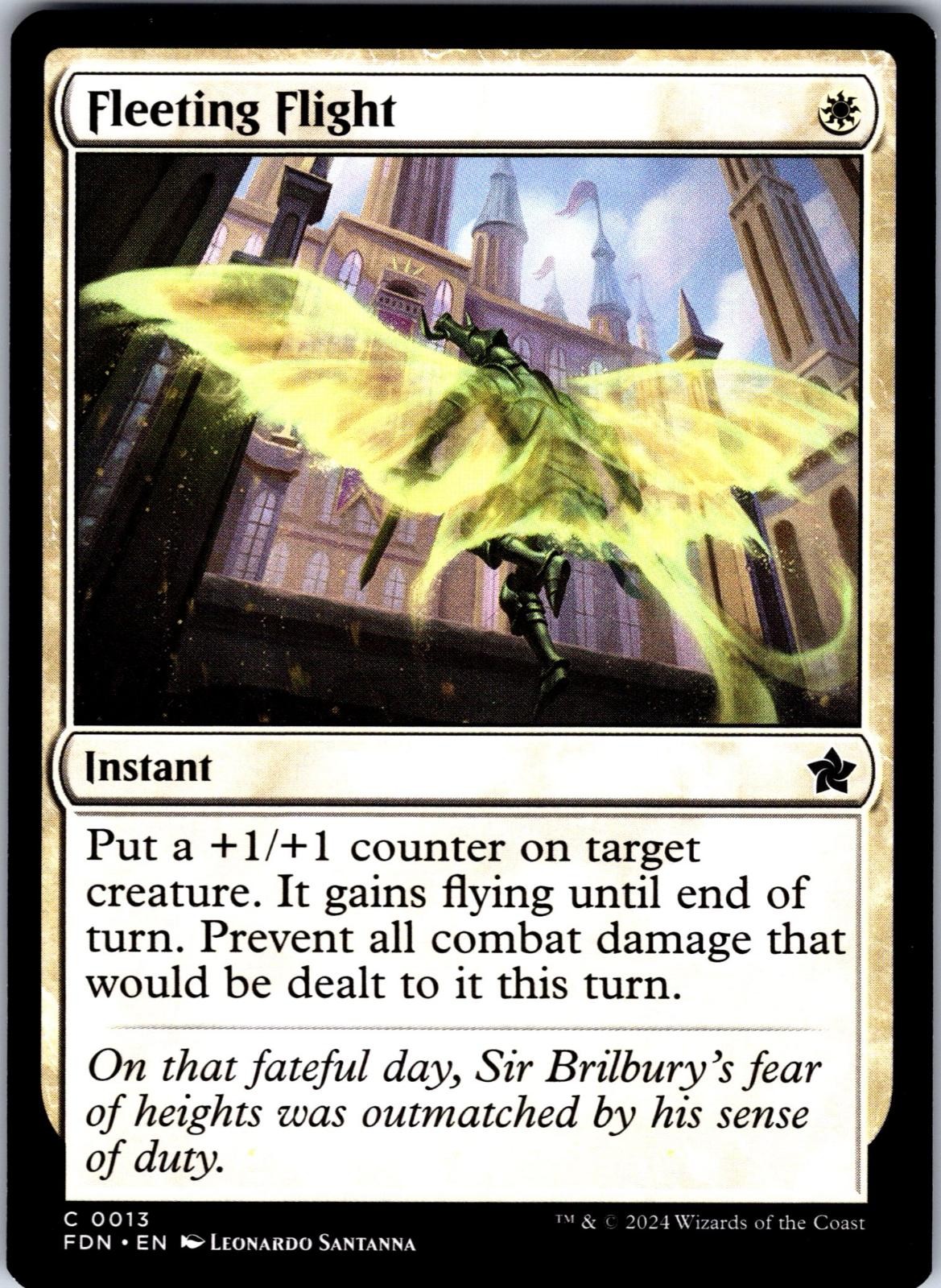 Fleeting Flight 13 Common Foundations Magic: The Gathering Lightly Played