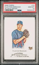 2008 Allen & Ginter AND Goudey Set of 2 Clayton Kershaw  PSA 10 GEM MINT Cards