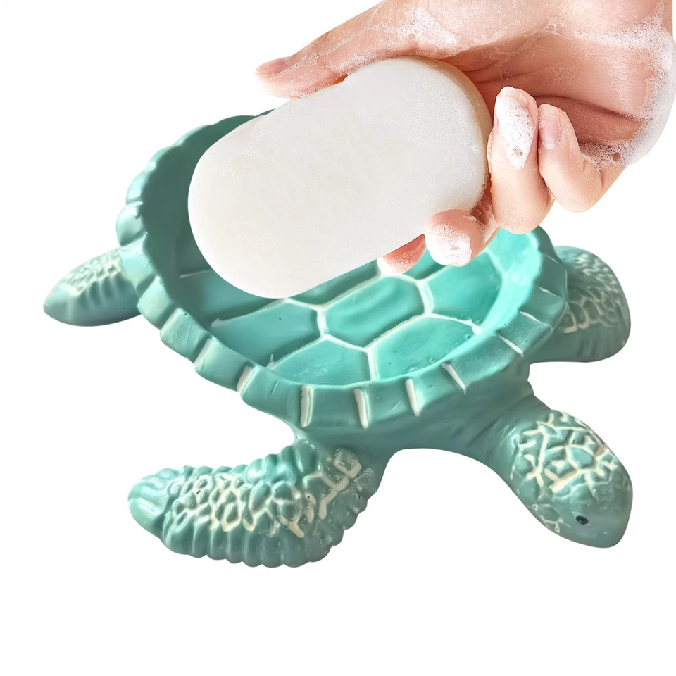 Saboneteira para chuveiro dispensador em forma de tartaruga autodrenante saboneteira  - Imagem 2 de 4