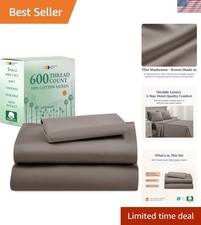Hotel-Quality 600 Thread Count Twin XL Sheet Set - Fade Shrink Resistant