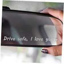 3PCS Drive Safe I Love You Mirror Sticker, Metal Car Decals for Men, Silver