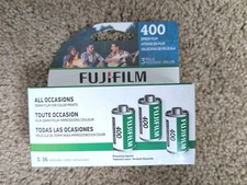 FUJIFILM 400 ISO 35mm Film 3 Pack 36 Exposures Each Color Print Film New