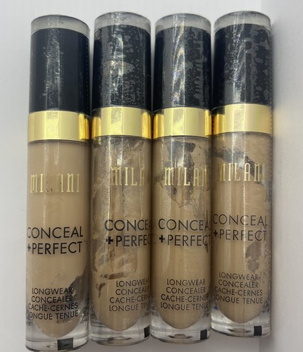 4 Pack Milani Medium Beige #135 Full Coverage Concealer Cream 0.17 Fl Oz