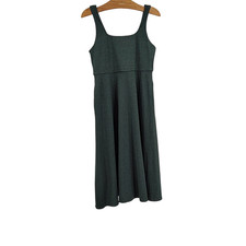 Quince Green Basic Sleeved Dress L