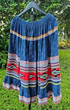 Vintage Seminole Style Patchwork Skirt Handmade Rick Rack Florida Estate