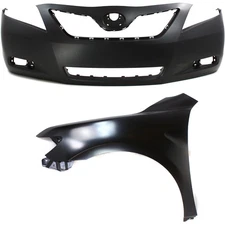 5211906919, 5380206120 New Bumper Covers Fascias Set of 2 Front for Camry Pair