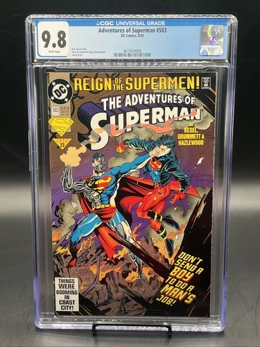 Adventures of Superman #503 (DC Comics Aug 1993) CGC Graded 9.8 Wht Pgs Top pop