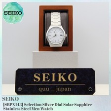 Seiko SBPX143 Selection Silver Dial Solar Sapphire Stainless Steel Men Watch NEW