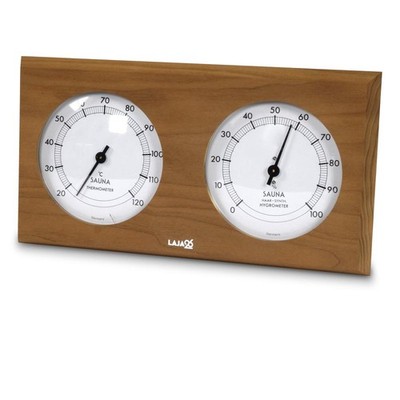 LaJa26 Saunazubehör Thermometer Hygrometer Klimamesser aus Espenholz Thermoholz