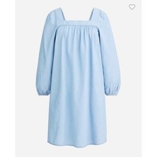 J.Crew Chambray Puff Sleeve Shift Dress Blue XS boho dainty cottage resort cute