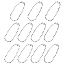 4.72" Ball Bead Chains with Connectors for Key Chains DIY Crafts, 24Pcs Silver
