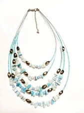 5 Strand Bohemian Love Necklace Handcrafted 18" + 3" Extension Lobster Close