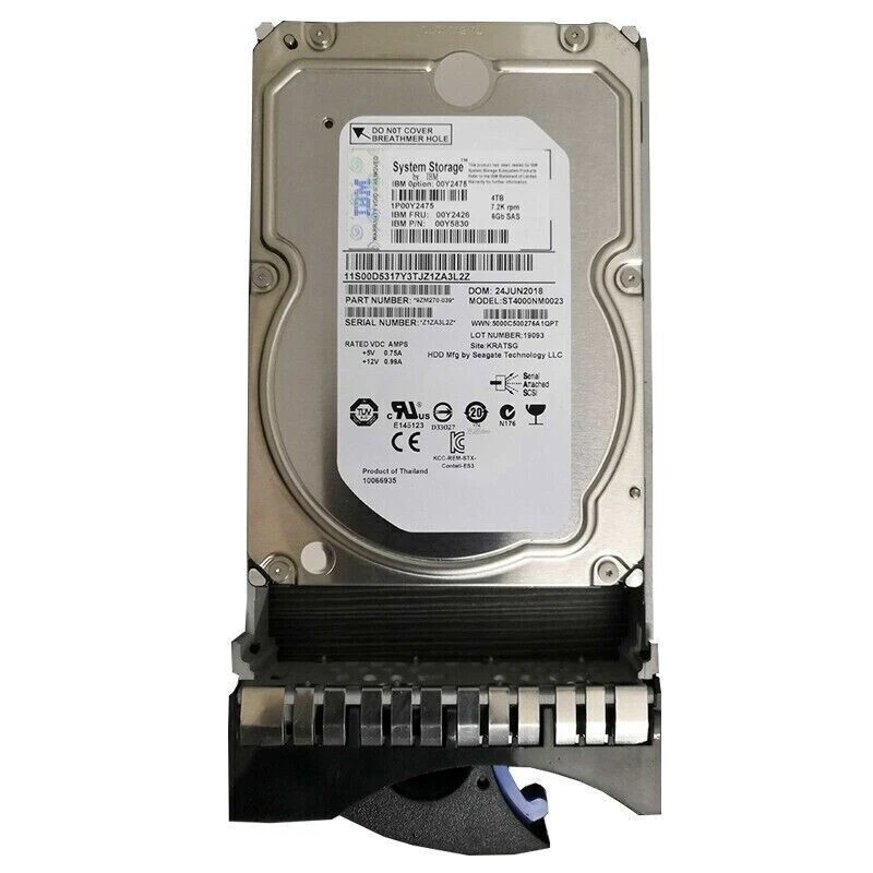 IBM 00Y2426 00MJ129 00Y2475 4TB SAS 7.2K 3.5" LFF V3700 Hot Swap HDD Hard Drive - Image 2 of 4